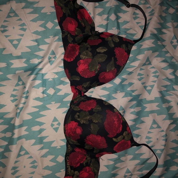 Black and red rose bra - Picture 1 of 3